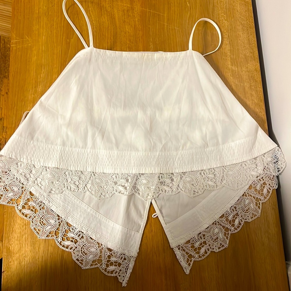 ALC White Bassett Crop Top Lace Trim Size 0